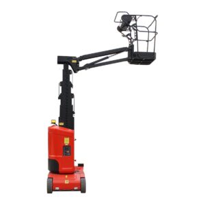 AMWP92 self-propelled vertical mast lift with jib, front view