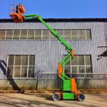 Articulated Boom Lift Boom lift chassis with rough terrain tyres and outriggers