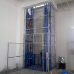 Double rail double cylinder cargo lift platform