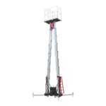 Double mast aluminium lift GTWY2 with the platform lowered